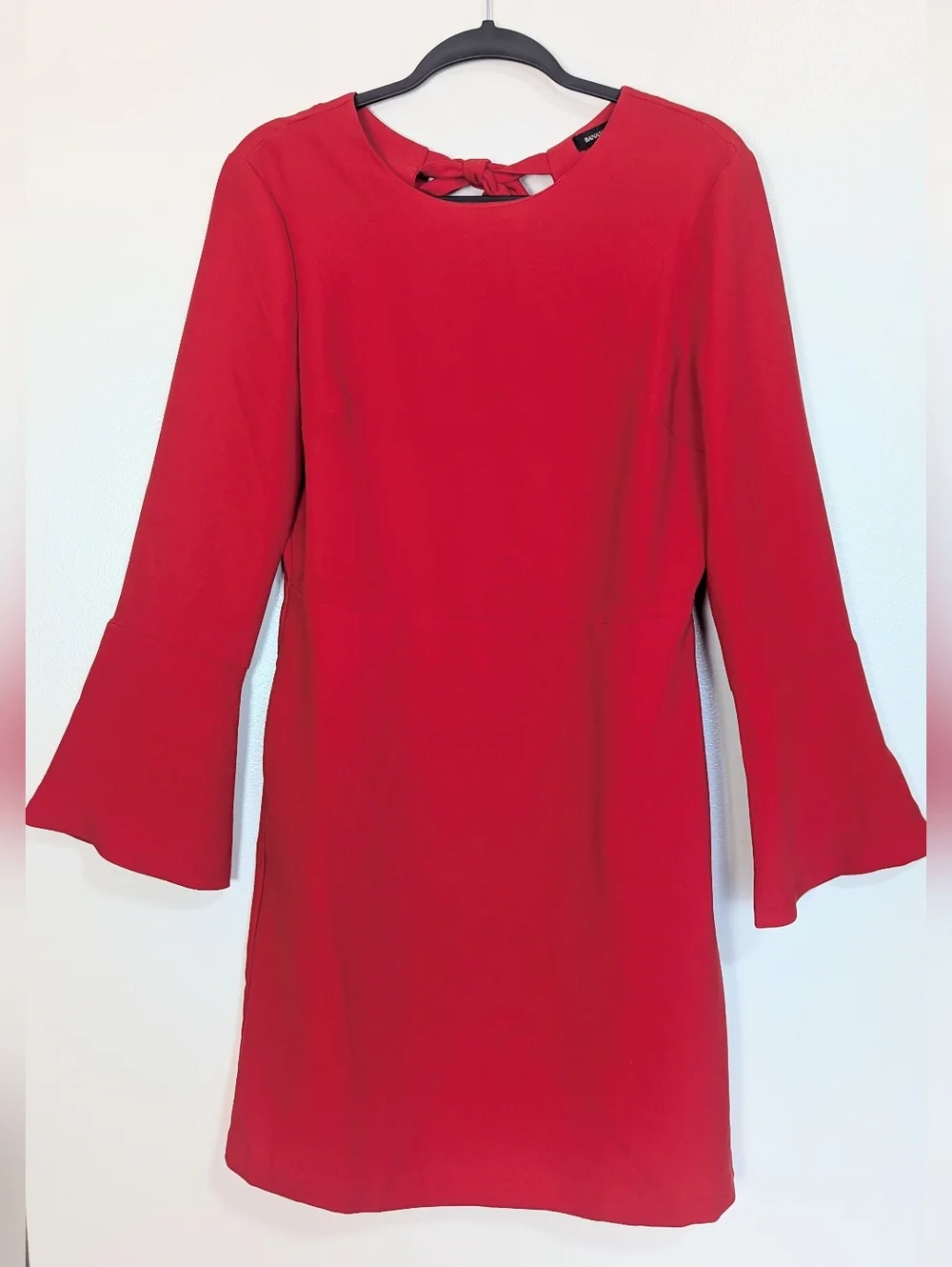 🌸Banana Republic Red Bell Sleeve Knee Length Shift‎ Dress With Pockets Size 6
